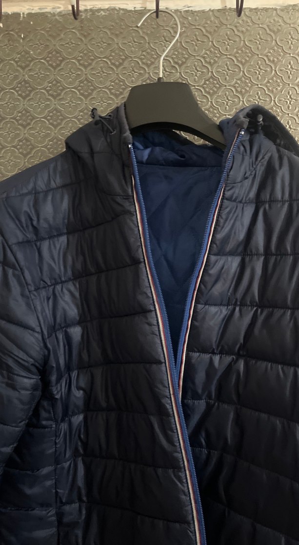 Erkek Lacivert Kapüşonlu Fermuarlı Mont - Görsel 3