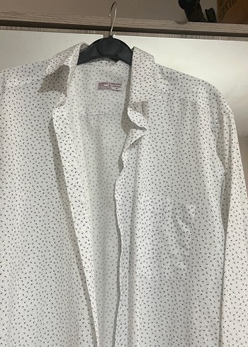 Erkek Gri Uzun Kollu Keten Gömlek - Görsel 2