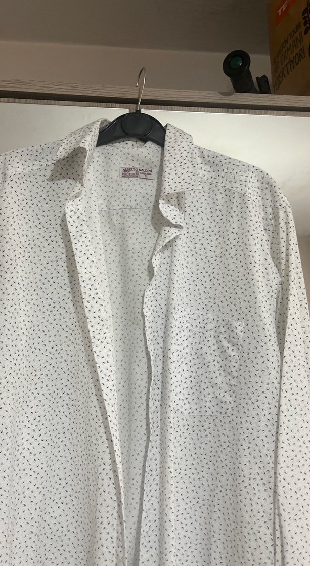 Erkek Gri Uzun Kollu Keten Gömlek - Görsel 2