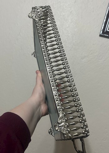 Gri Kenarlı Dikdörtgen aynalı gümüş karışımlı tepsi - Görsel 3