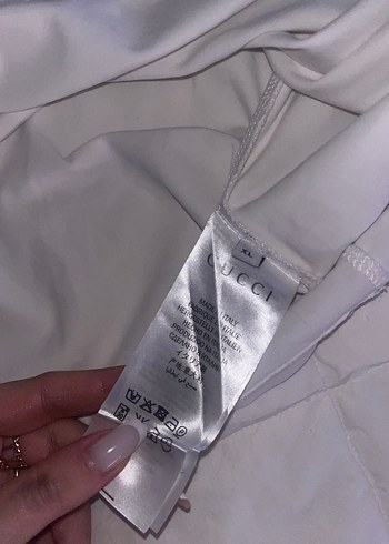 Gucci Beyaz Gucci Baskılı Erkek Tişört