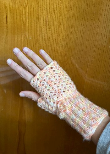 Bohem Çok Renkli Örgü Parmaksız Eldiven - Görsel 6