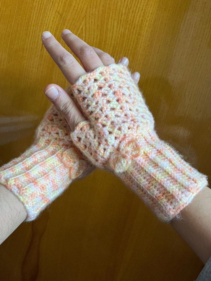 Bohem Çok Renkli Örgü Parmaksız Eldiven - Görsel 2