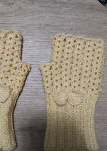 Bej Örgü Kadın Eldiven - Görsel 6