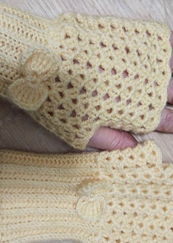 Bej Örgü Kadın Eldiven - Görsel 4