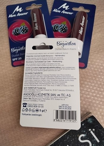 Mon Amour Bordo Dudak Bakım Kremi SPF20 - Görsel 3