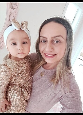 Diğer Özel dikim kız bebek payetli elbise
