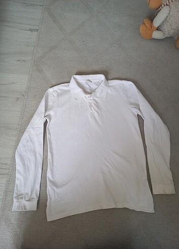 10 Yaş Beden beyaz Renk 10 yaş lcw beyaz polo uzun kollu tshirt 