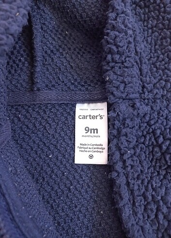 9-12 Ay Beden lacivert Renk Carter fermuarlı kapşonlu sweatshirt