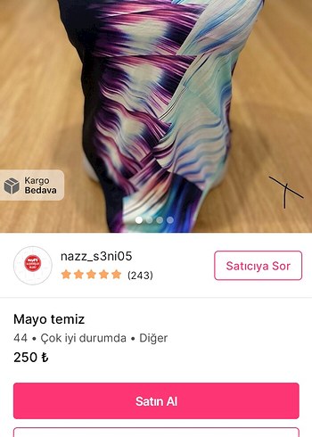 44 Beden pembe Renk mayo 4 ad