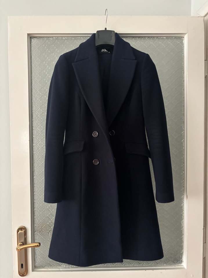 Lacivert Kruvaze Kaban - Görsel 2