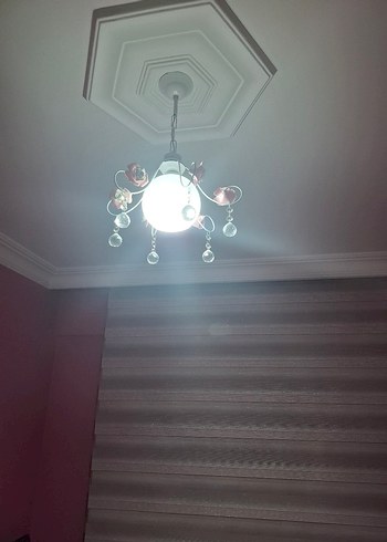 Pembe Çiçek Detaylı Tavan Lambası - Görsel 7