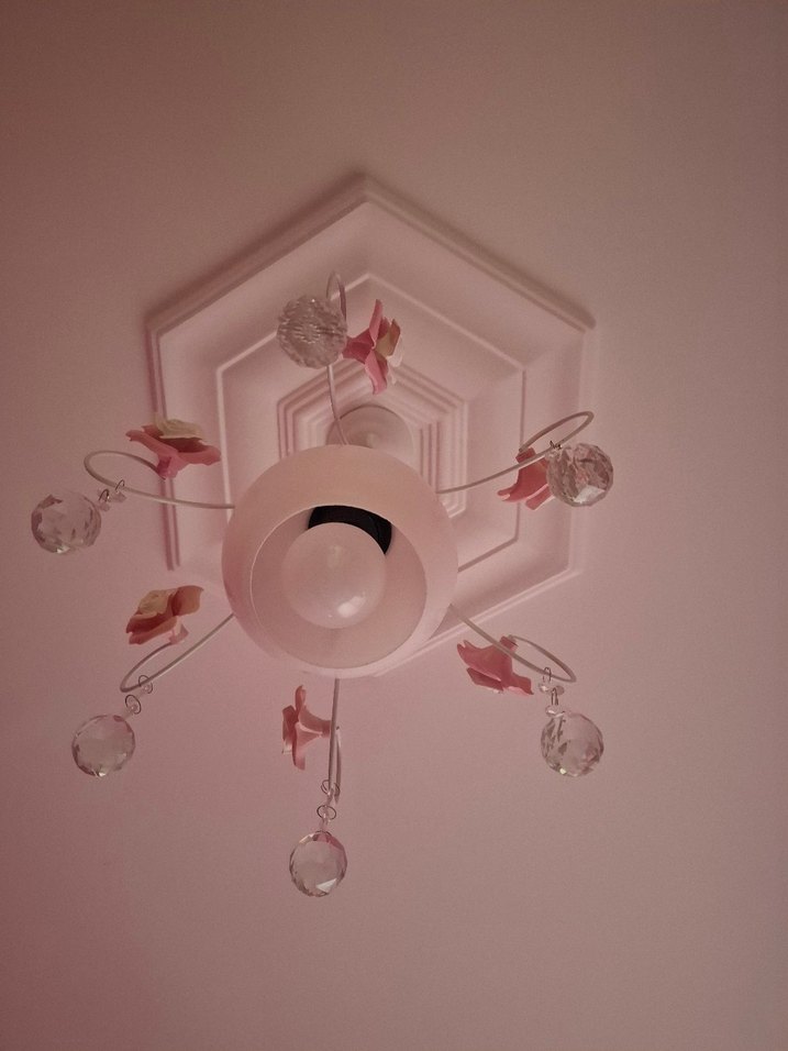 Pembe Çiçek Detaylı Tavan Lambası - Görsel 3