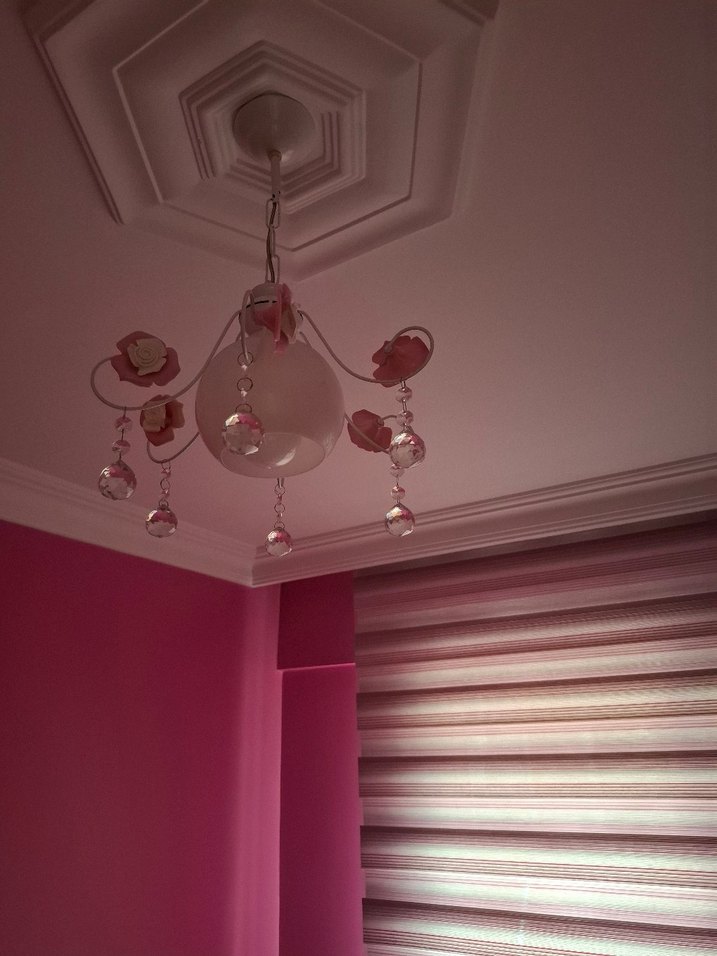 Pembe Çiçek Detaylı Tavan Lambası - Görsel 4