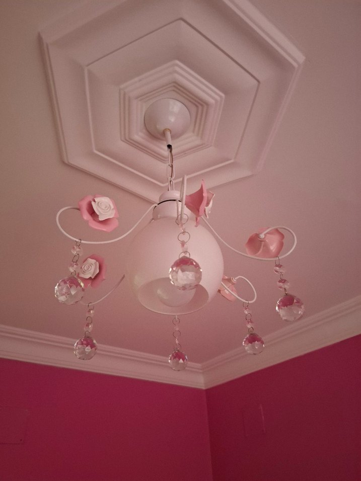 Pembe Çiçek Detaylı Tavan Lambası - Görsel 2