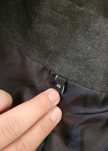 46 Beden Gri Kemerli Kadın Blazer Ceket