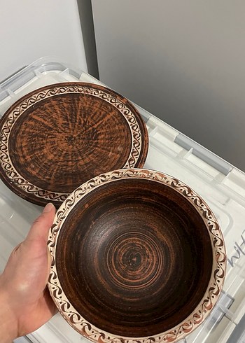 Kahverengi Desenli Geleneksel Tabak Seti - Görsel 2