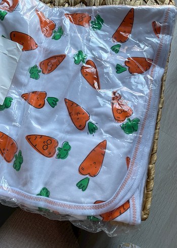 Beyaz Baskılı Pamuk Çocuk Battaniyesi - Görsel 3