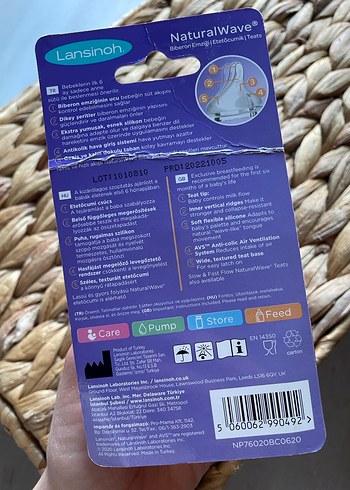 Lansinoh NaturalWave Bebek Biberon Emziği M 2li - Görsel 3