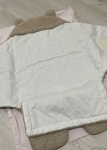 Kahverengi Peluş Bebek Battaniyesi Kulaklı - Görsel 3