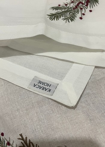 Nakışlı Keten Beyaz Amerikan Servis - Görsel 3