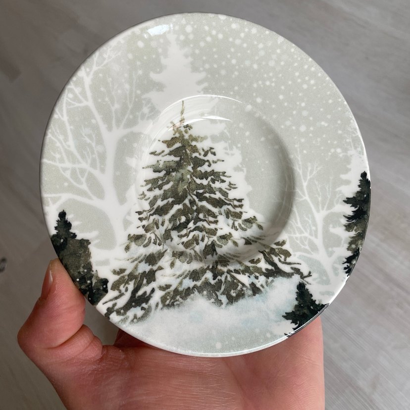 Kar Desenli 2li Çay Tabağı - Görsel 2