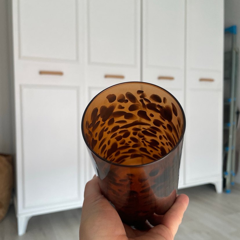 Kahverengi Desenli Cam Bardak - Görsel 2