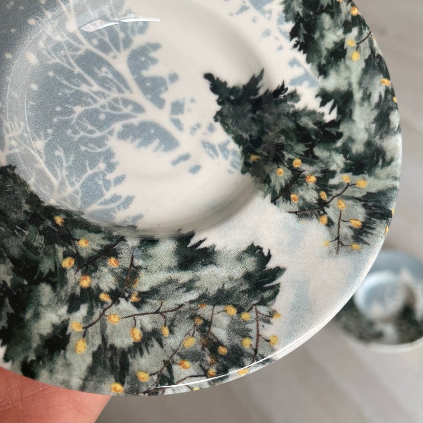 Kış Temalı 2li Çay Tabağı - Görsel 2