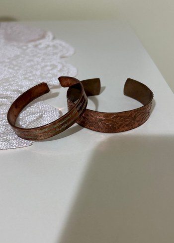 Bohem Tarzı Bakır Bileklik 2 adet - Görsel 4