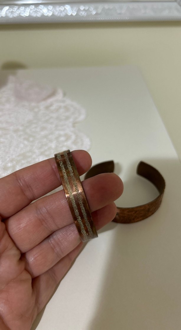 Bohem Tarzı Bakır Bileklik 2 adet - Görsel 3