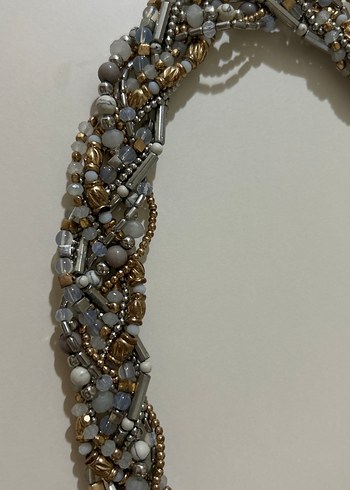 Gri Boncuklu Bohem Kadın Kolye - Görsel 2