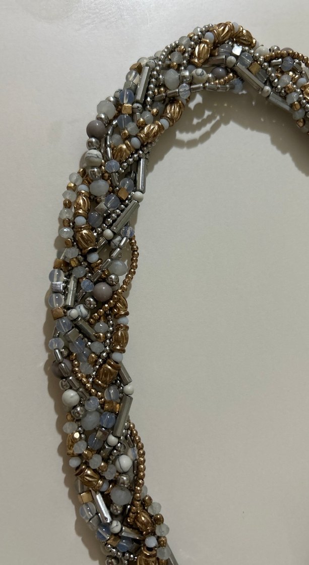 Gri Boncuklu Bohem Kadın Kolye - Görsel 2