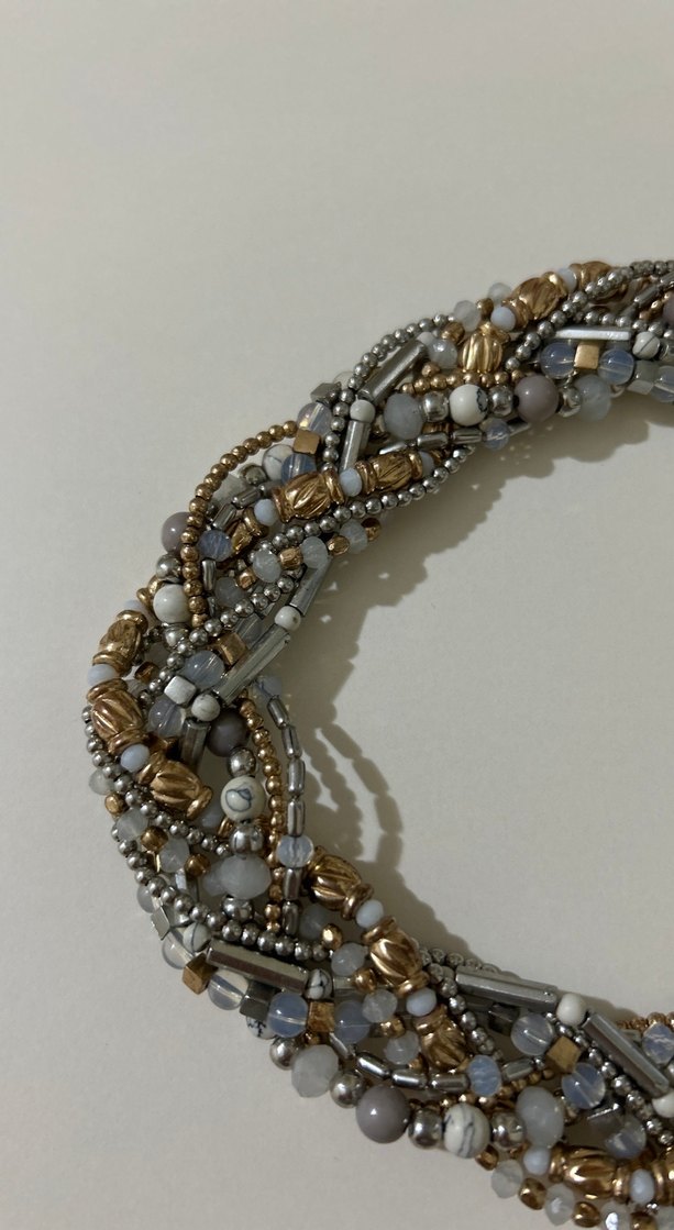 Gri Boncuklu Bohem Kadın Kolye - Görsel 3