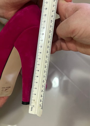 Pembe Süet Stiletto Topuklu Kadın Ayakkabı - Görsel 5