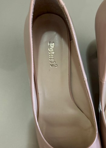 Pudra POLARİS Parlak  Topuklu Kadın Ayakkabı 38 numara - Görsel 4