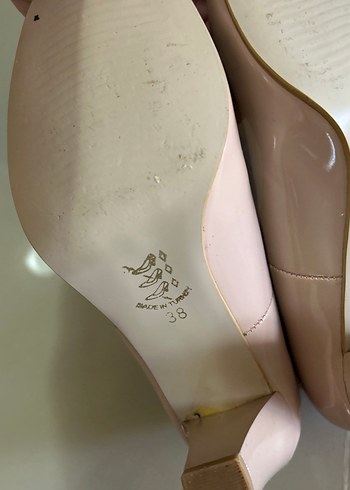 Pudra POLARİS Parlak  Topuklu Kadın Ayakkabı 38 numara - Görsel 3