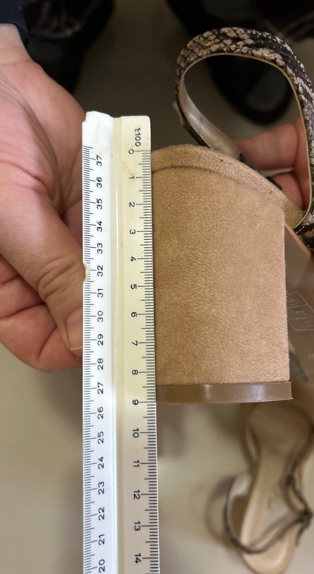 Bej Yılan Desenli Süet Platform Topuklu Kadın Ayakkabı - Görsel 3