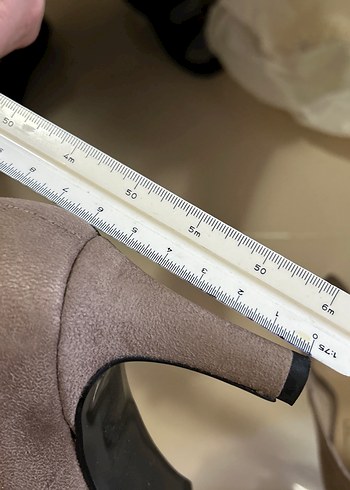 Bej Süet Stiletto Kadın Ayakkabı - Görsel 4