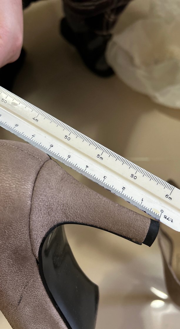 Bej Süet Stiletto Kadın Ayakkabı - Görsel 4