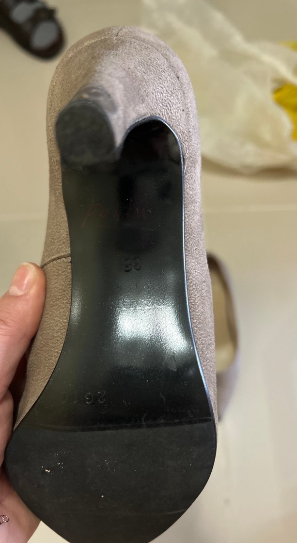 Bej Süet Stiletto Kadın Ayakkabı - Görsel 3