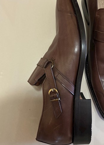 TOGO Kahverengi Deri Tokalı Erkek Klasik Ayakkabı - Görsel 3