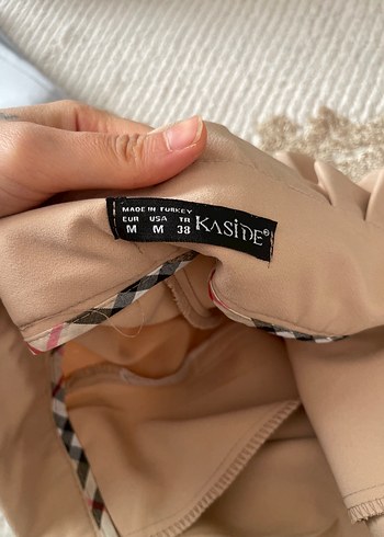 Leopar Desenli Kemerli Bej Kadın Kumaş Pantolon - Görsel 3