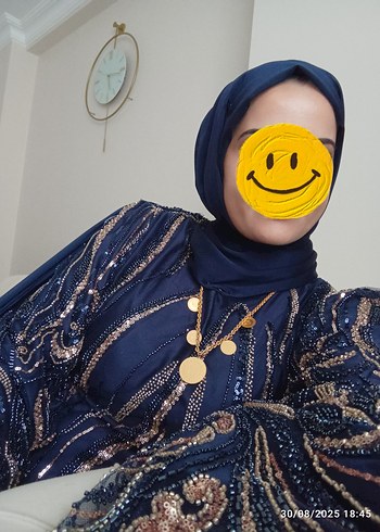 42 Beden Uzun Kollu Drapeli Bohem Desenli Kadın tasli abiye
