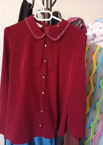 Diğer Bordo Vintage Kadın bluz