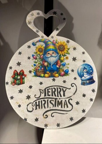 Yeni yıl renkli Baskılı ahşap sunumluk - Görsel 2