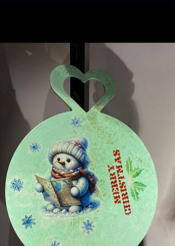 Yeni yıl renkli Baskılı ahşap sunumluk - Görsel 3