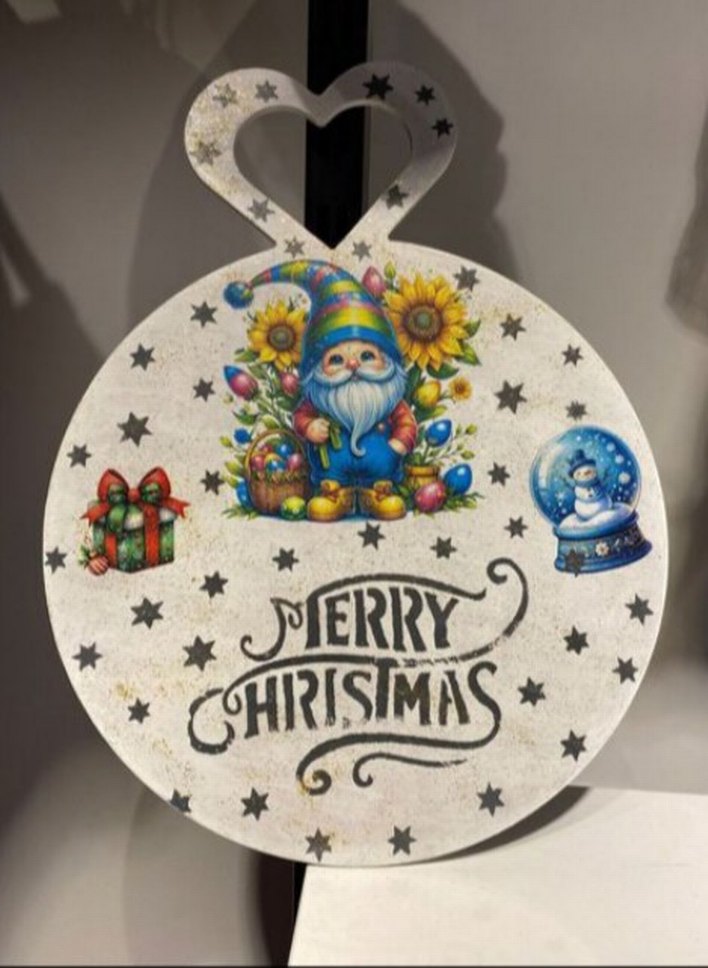 Yeni yıl renkli Baskılı ahşap sunumluk - Görsel 2