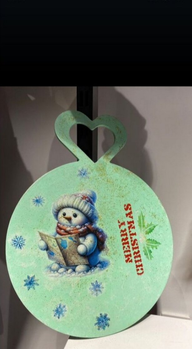 Yeni yıl renkli Baskılı ahşap sunumluk - Görsel 3