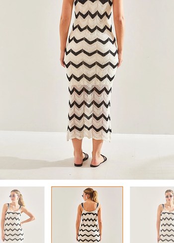 Zebra Desenli Uzun elbıse - Görsel 2