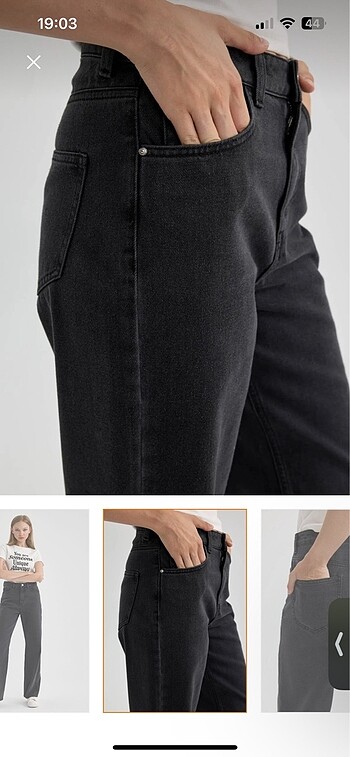 36 Beden siyah Renk Wide leg Yüksek bel uzun jean pantolon